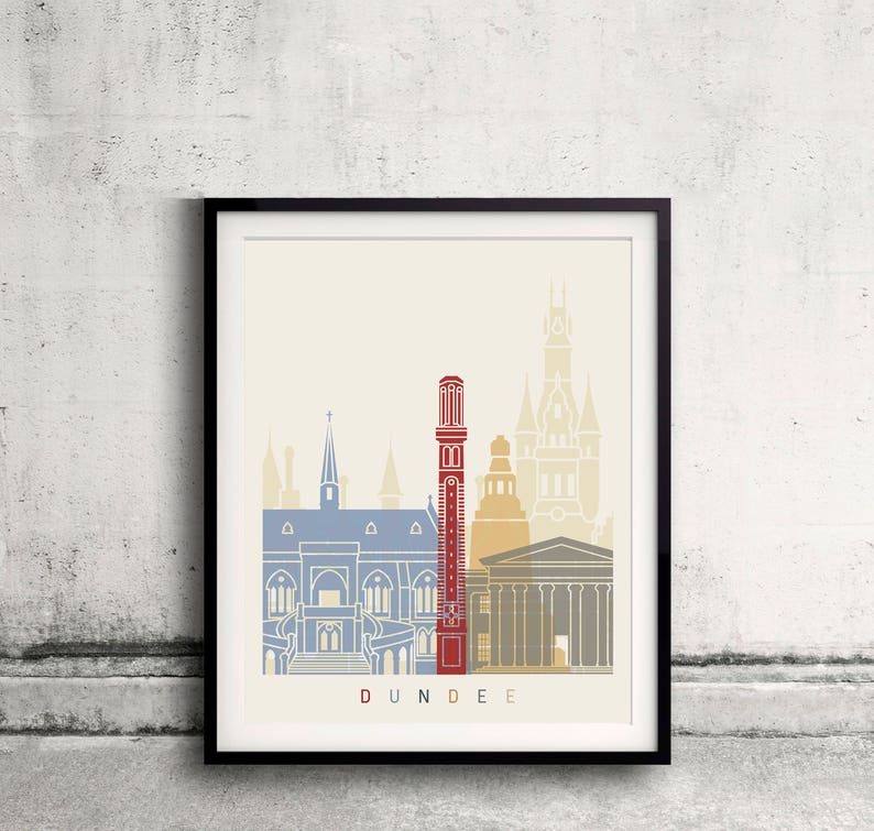 Dundee Skyline Poster Fine Art Print Landmarks Skyline Etsy