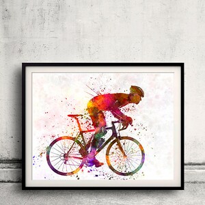 cyclist road bicycle 8x10 in. to 12x16 in. Poster Digital Wall art Illustration Print Art Decorative  - SKU 0487