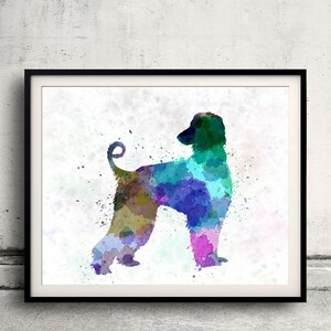 Afgan Hound 01 in watercolor 8x10 in. to 12x16 in.  Fine Art Print Poster Decor Home Watercolor Illustration Dog - SKU 1008