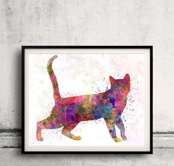 Bengal cat in watercolor - Fine Art Print Poster Decor Home Watercolor Illustration Dog - SKU 2936