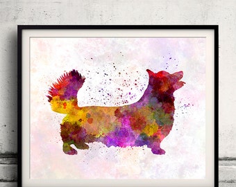 Walisische Corgis Pembroke 01 in Aquarell - Fine Art Print Glicee Poster Dekor Home Aquarell Illustration - SKU 1389