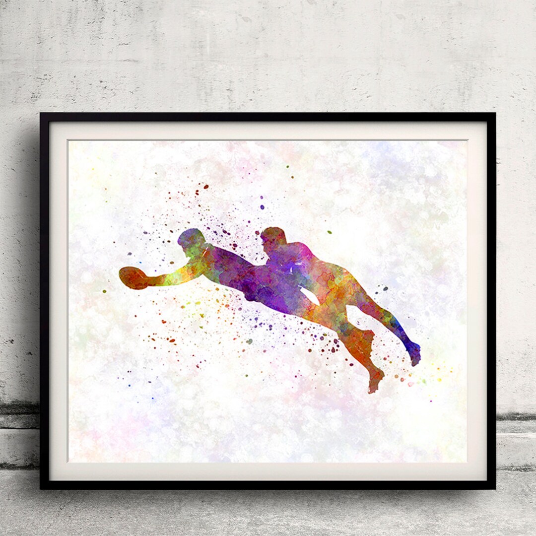 Rugby Men Players 08 - Poster Watercolor Wall Art Gift Splatter Sport ...