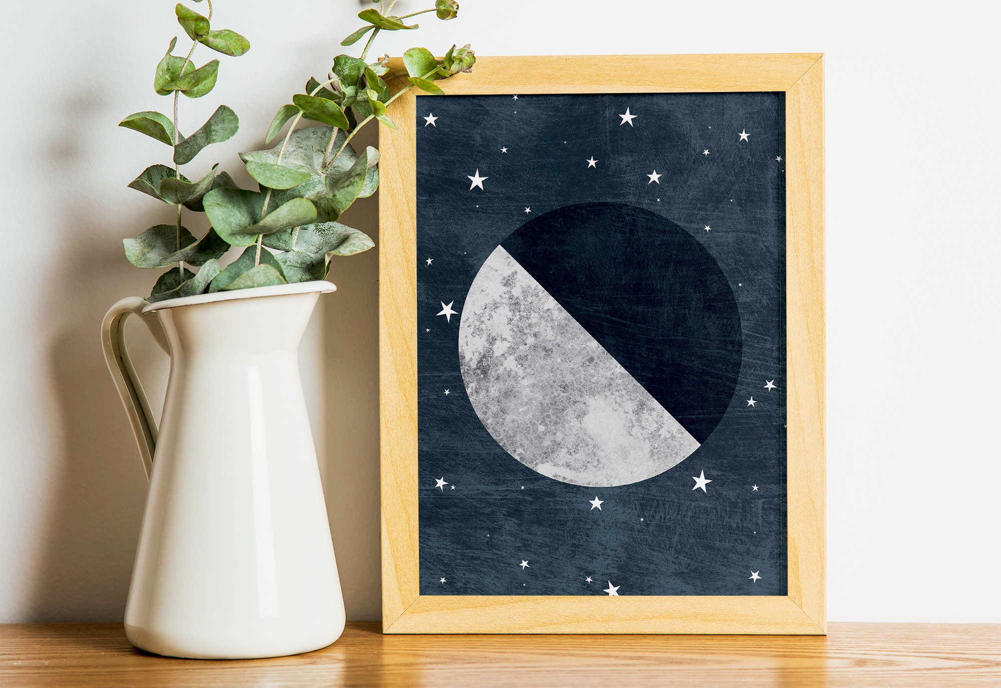 Printable Half Moon Wall Art for Moon and Stars Nursery Etsy
