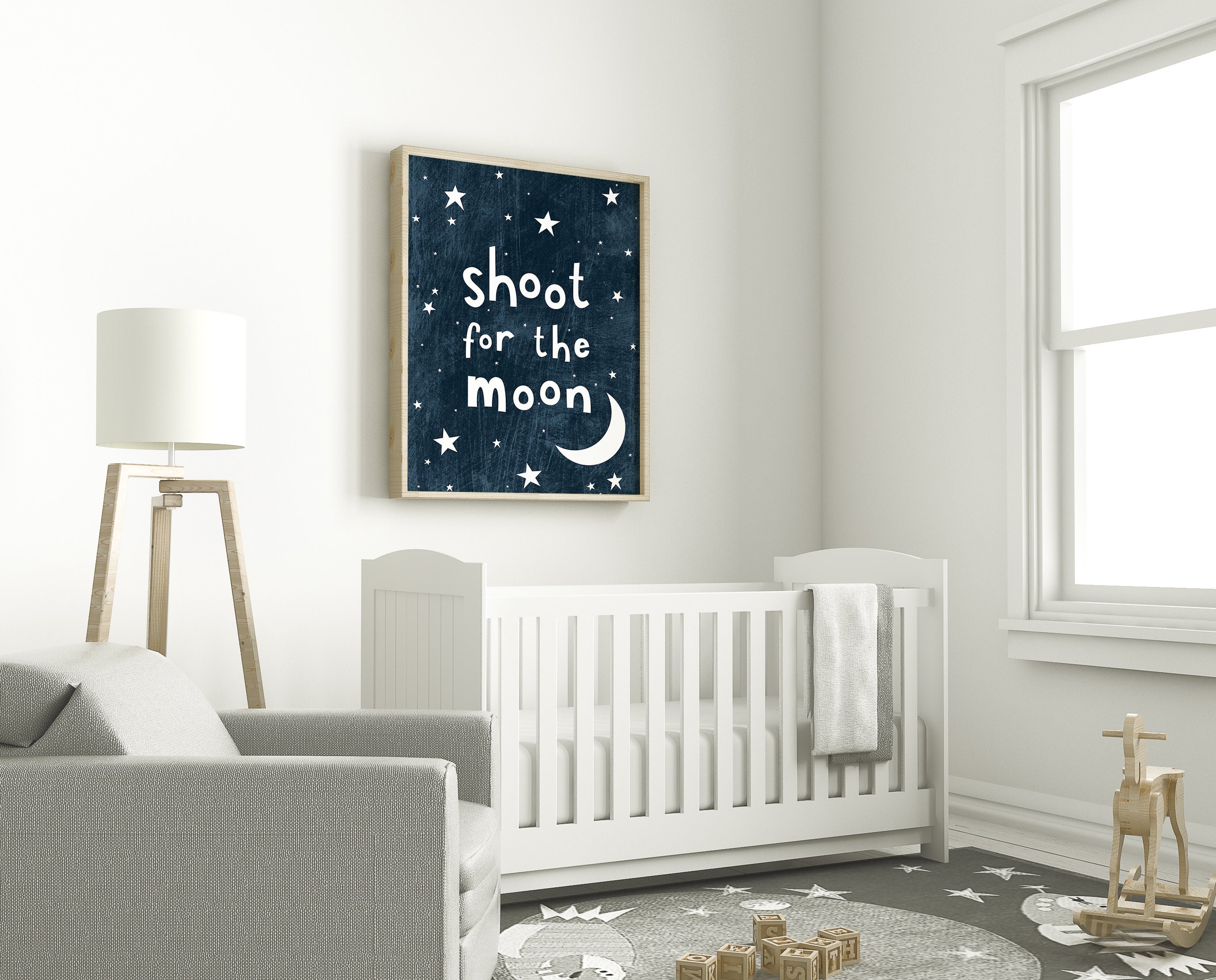 Printable Celestial Nursery Decor Shoot For The Moon Quote Etsy