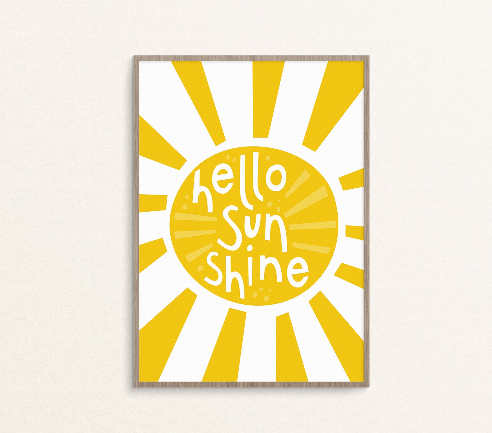 Hello Sunshine Printable Wall Art Sunburst Boho Dorm Decor Etsy