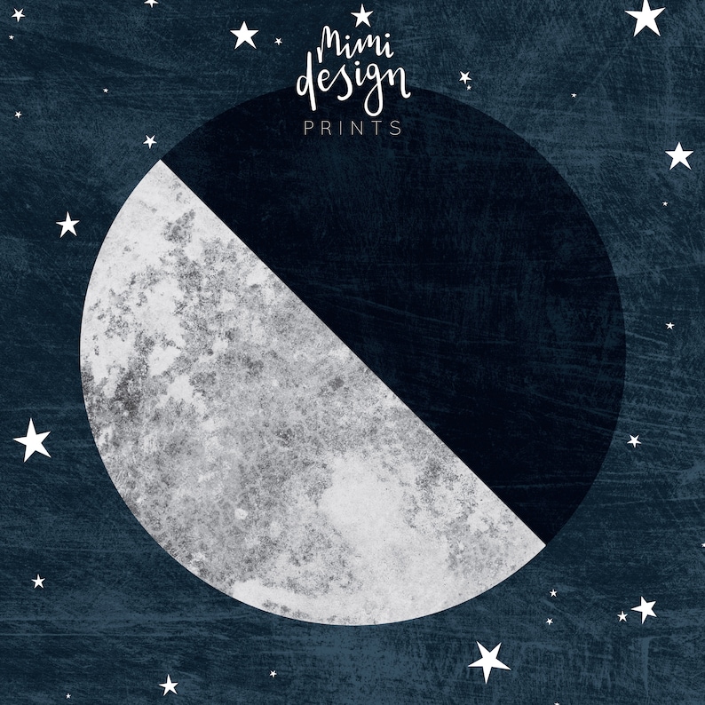 Printable Half Moon Wall Art for Moon and Stars Nursery Etsy Israel