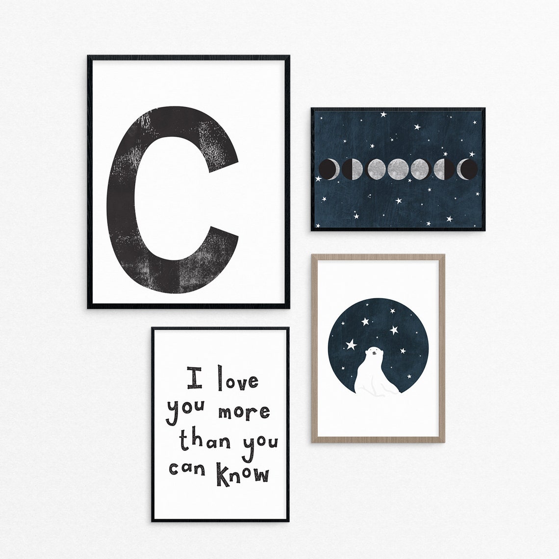Printable Nursery Decor Alphabet Wall Art Black and White | Etsy