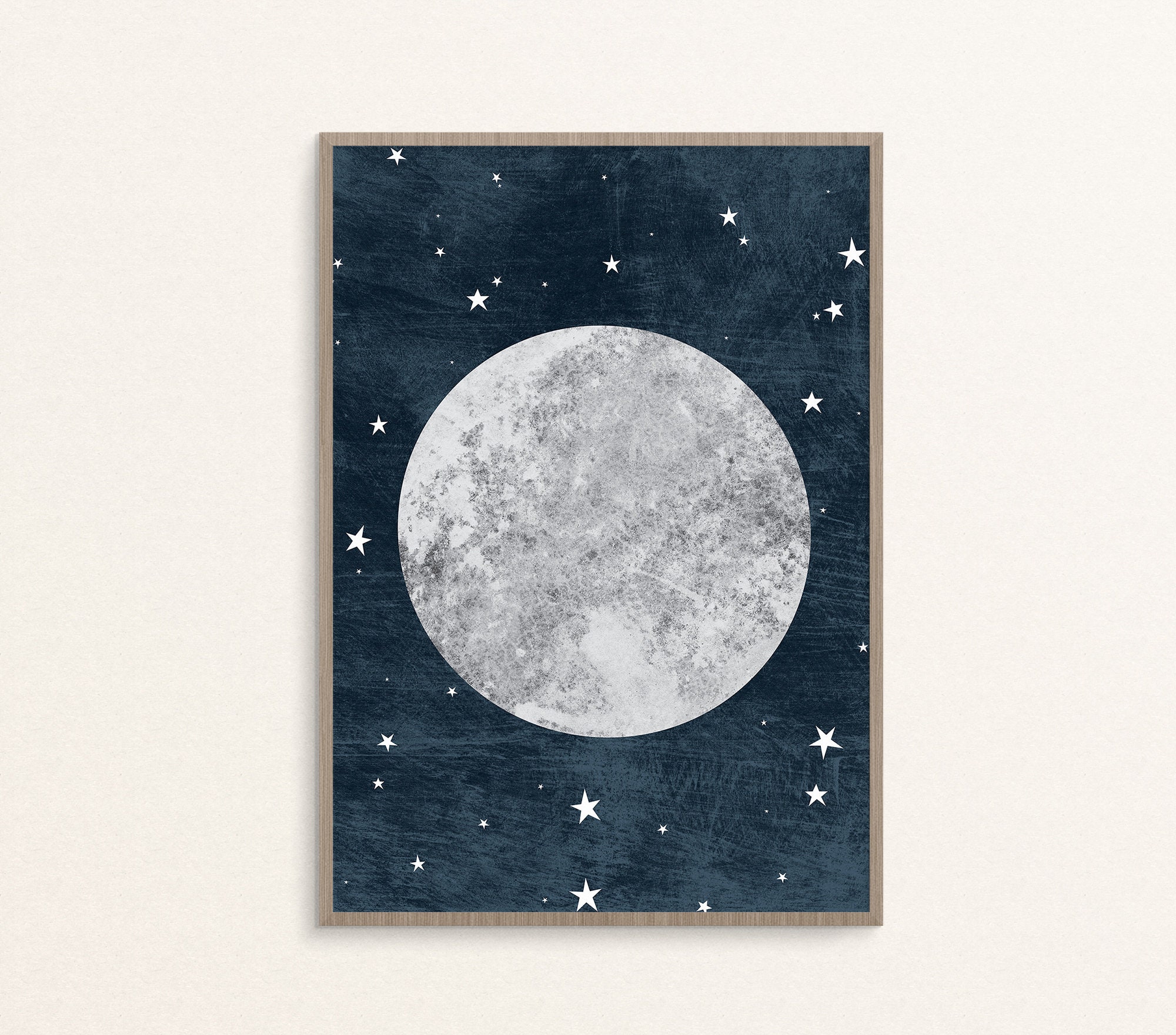 Printable Full Moon Wall Art Moon and Stars Nursery and Etsy