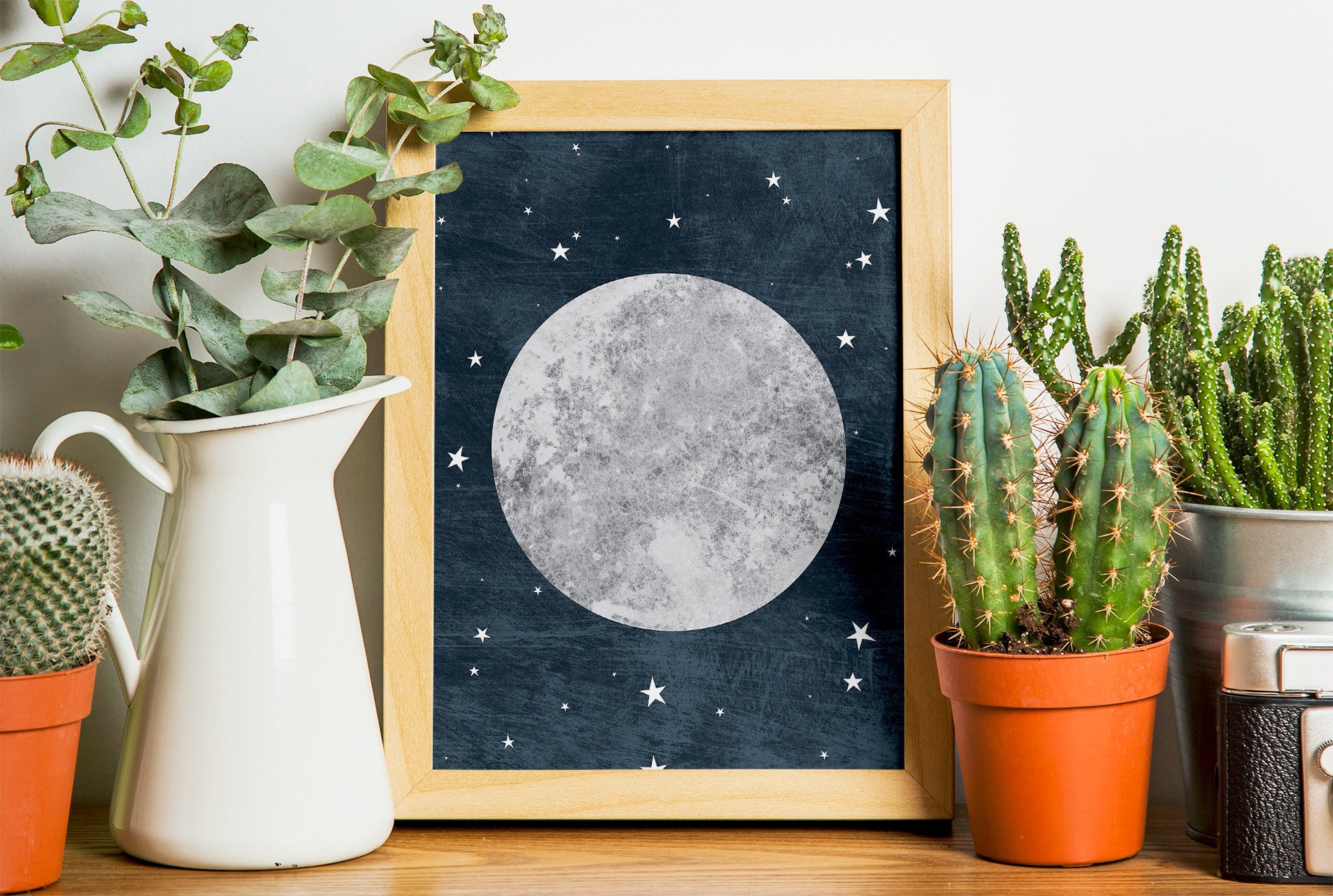 Printable Full Moon Wall Art Moon and Stars Nursery and Etsy
