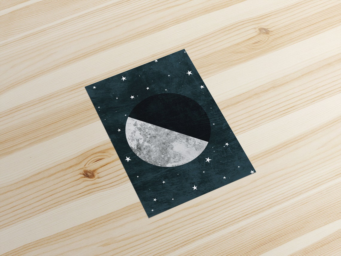 Printable Half Moon Wall Art for Moon and Stars Nursery | Etsy
