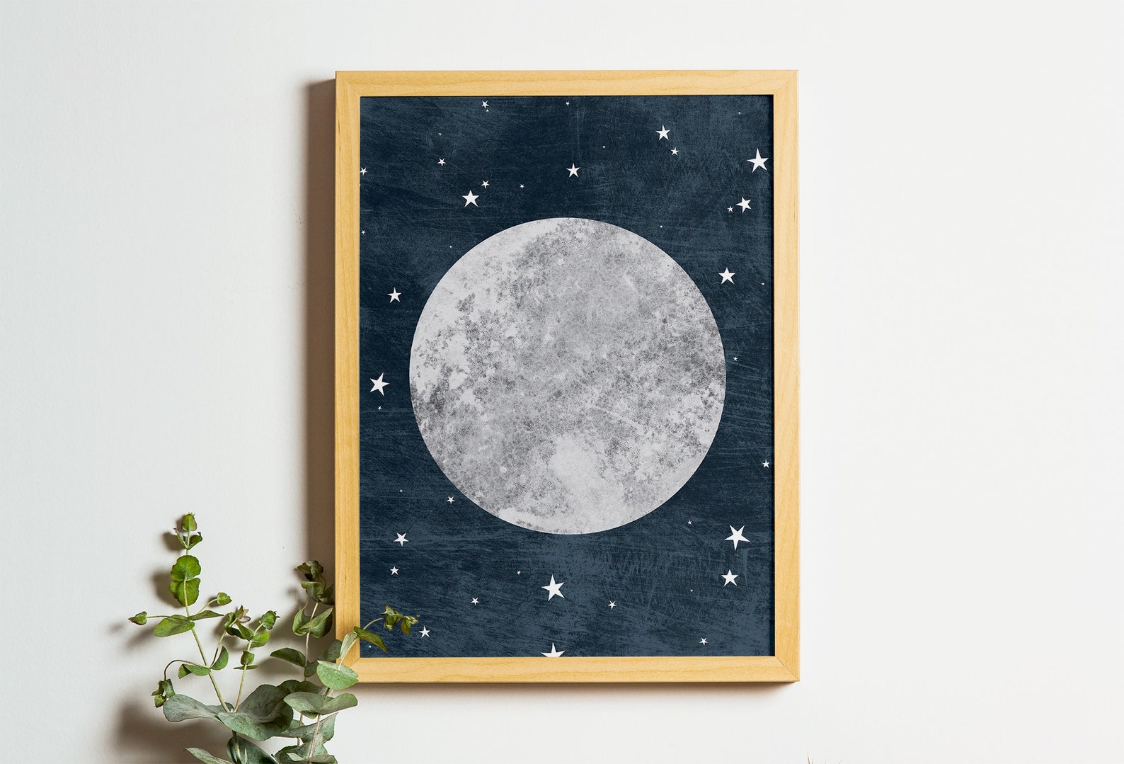 Printable Full Moon Wall Art Moon and Stars Nursery and Etsy