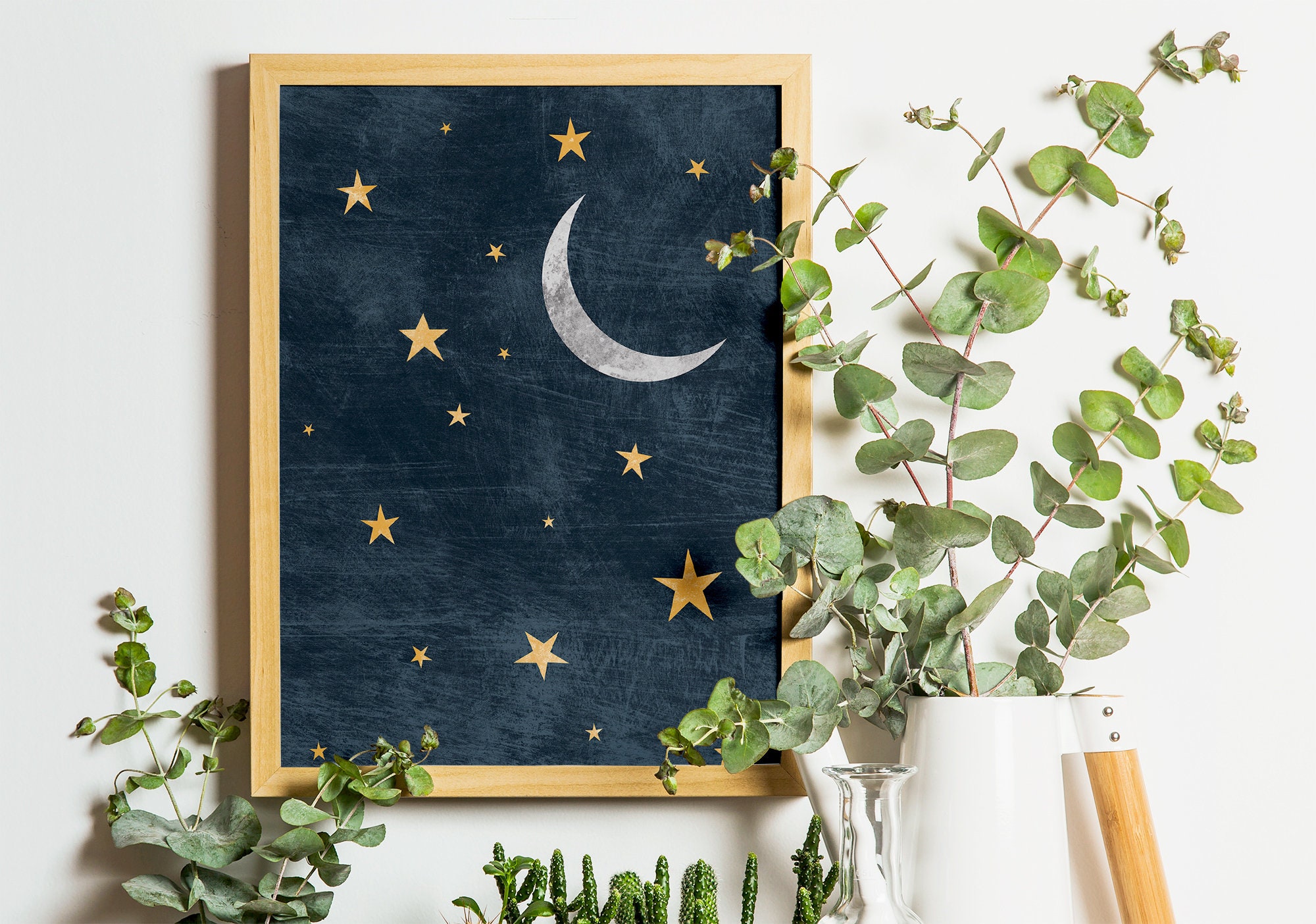 Celestial College Dorm Print Printable Wall Art Crescent Etsy