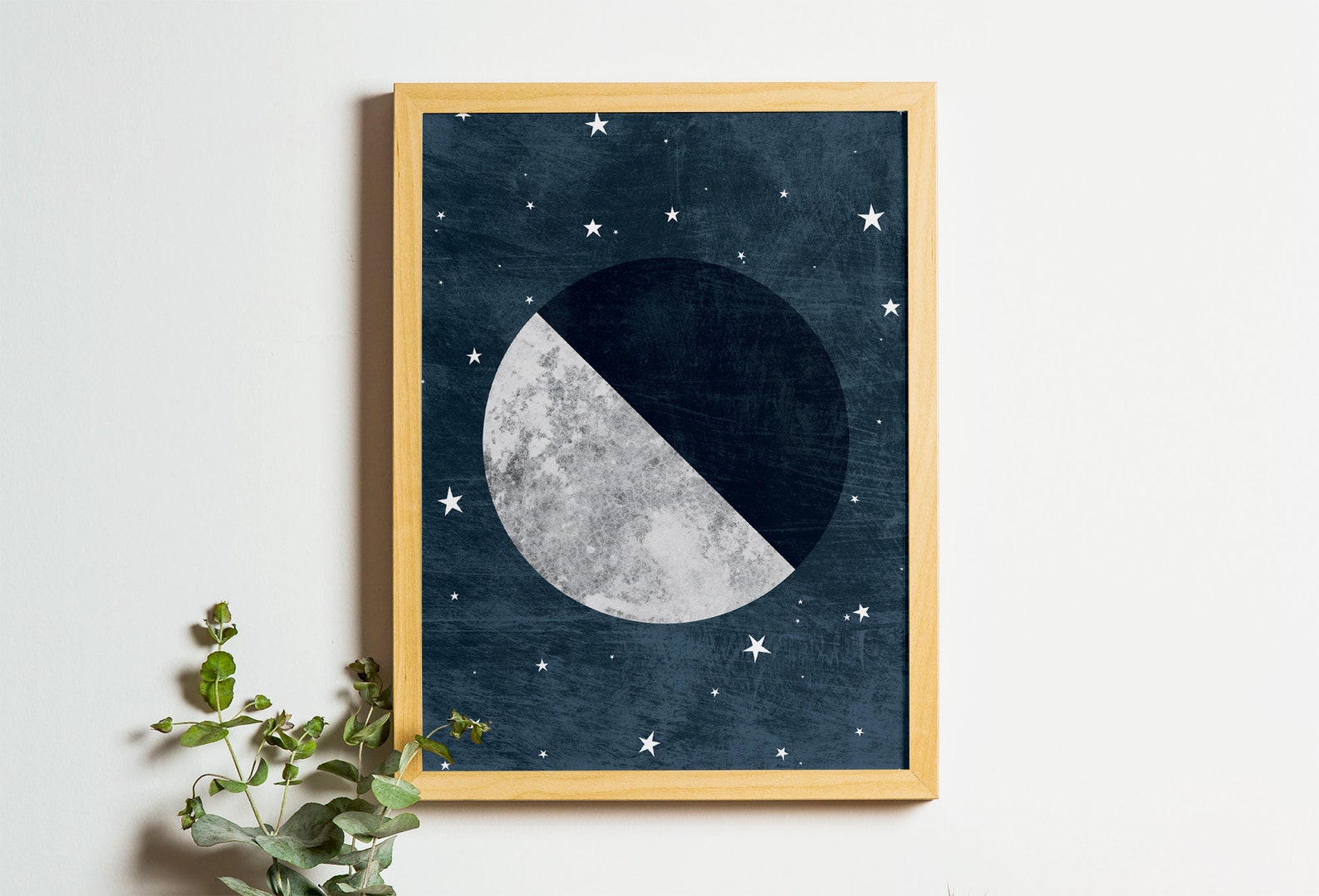 Printable Half Moon Wall Art for Moon and Stars Nursery Etsy