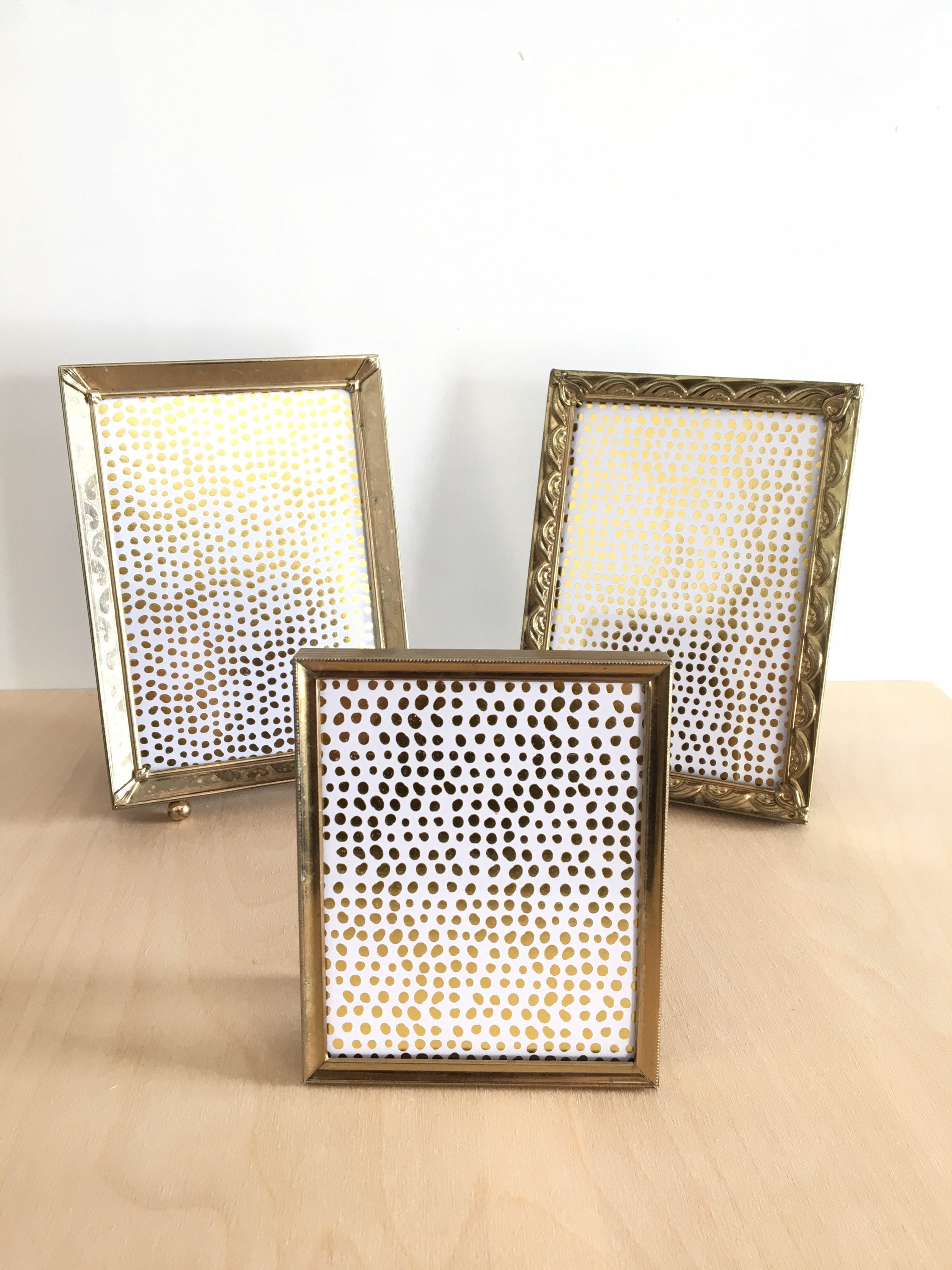 Vintage set of 3 brass tabletop frames Etsy