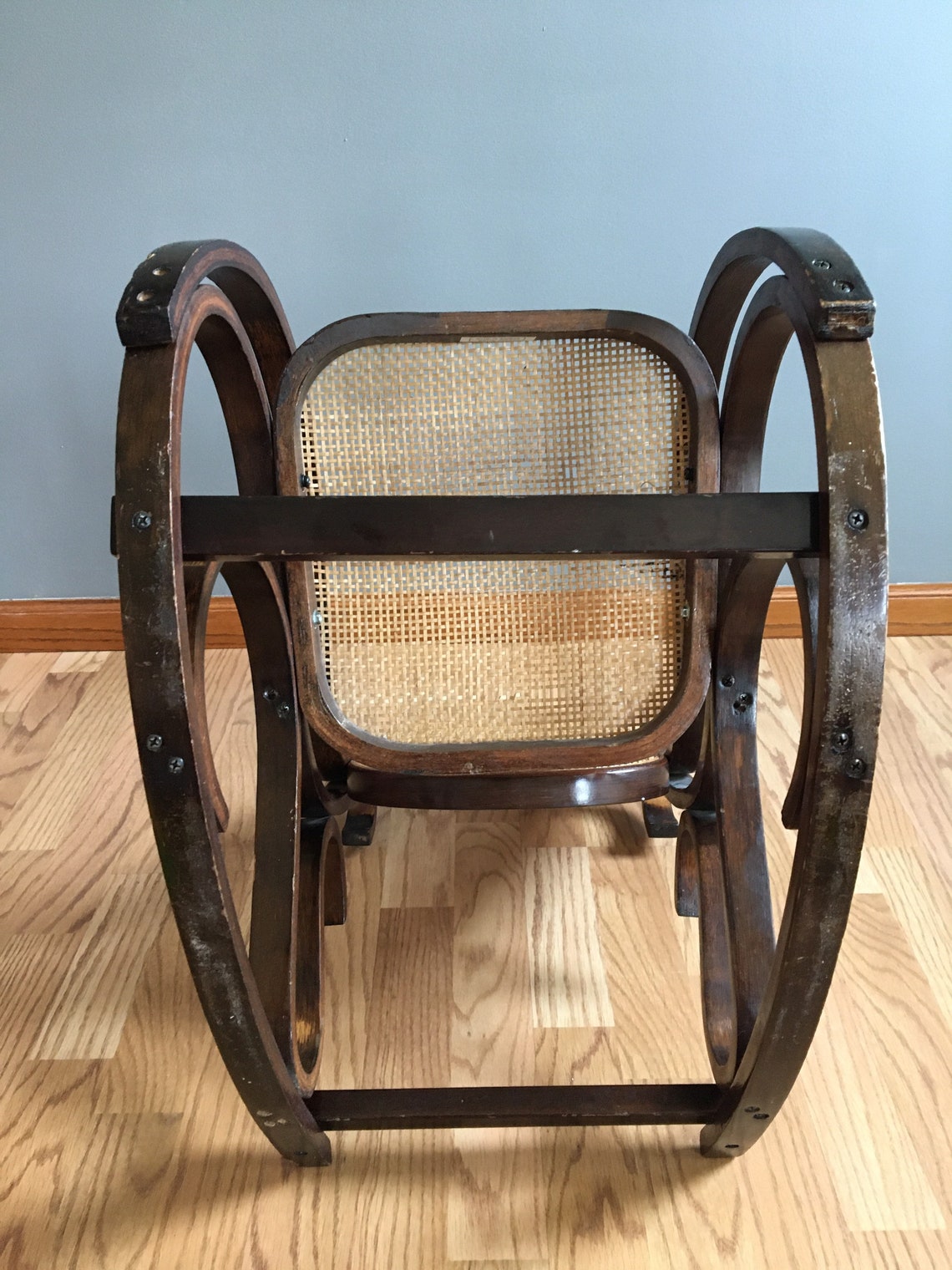 Vintage Bentwood childs rocking chair / cane seat and back Etsy