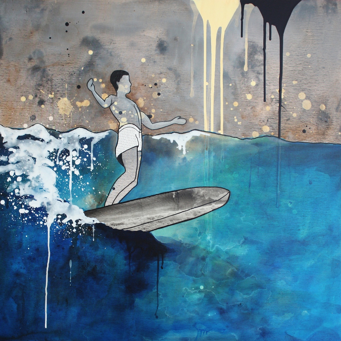 1961...... Surf Art Print Surfing Painting Beach Fine Art Etsy