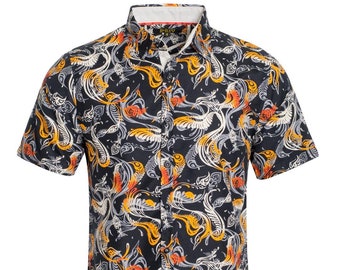 mens black floral shirt