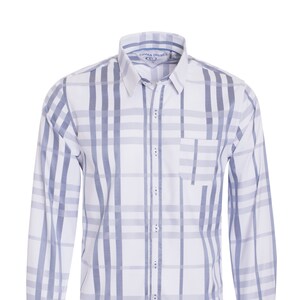 Details about / New Mens Caviar Dremes Long Sleeve Button Down Dress Shirt White Blue Checkered