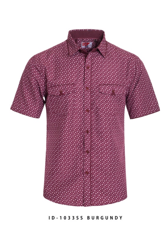 mens burgundy button up shirt