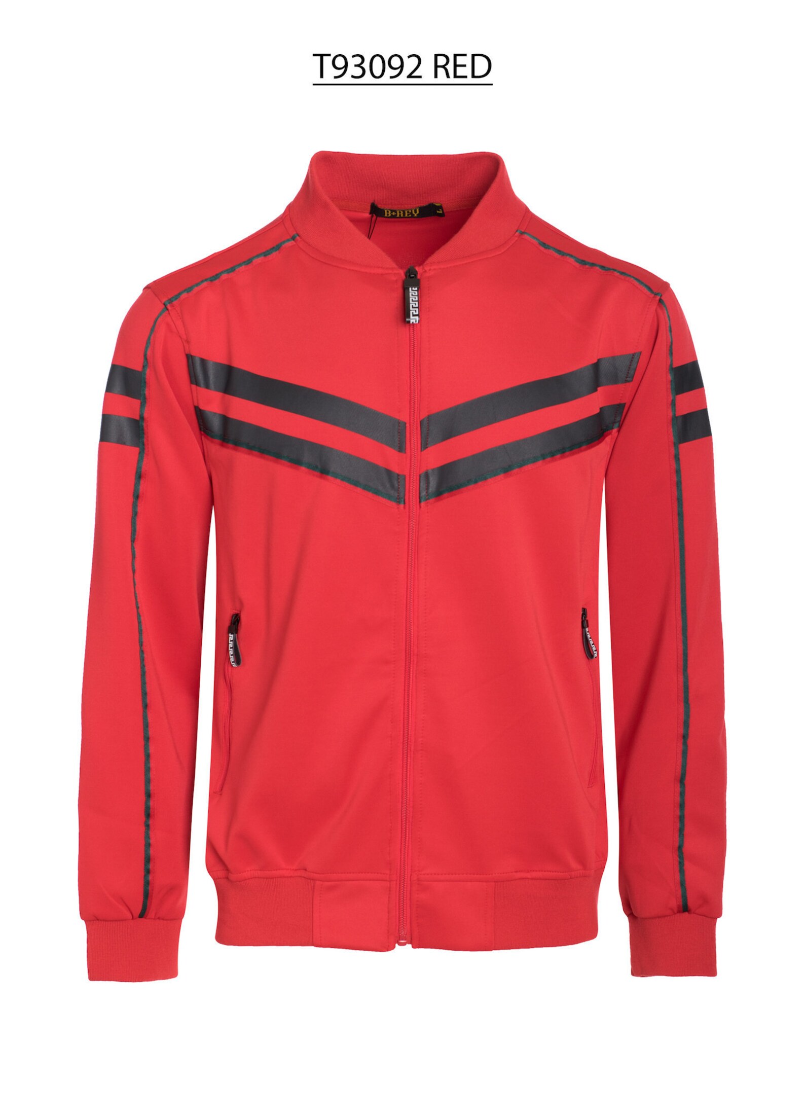 New Mens Red Zip Up Jacket with Double Black VStripes and Etsy