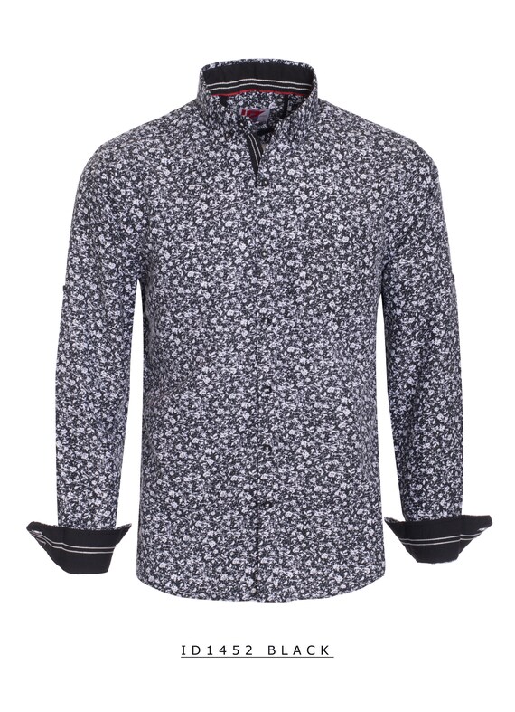 black and white floral dress shirt