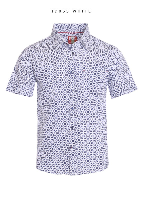 Casual Button-Down Shirts New Mens ID Slim Fit Short Sleeve Button Up ...