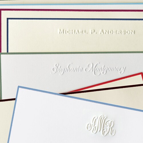 Embossed Note Cards Emboss Stationery Hand Bordered Etsy