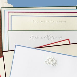 Embossed Stationery | Script Initial Notecards Set of 10