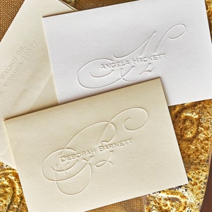 Embossed Note Cards Embossed Stationery Set Wedding Thank You Emboss Notecards stationary for wedding EXCLUSIVELY YOURS 5143 image 1