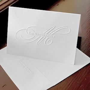 Embossed Note Cards Embossed Stationery Set Wedding Thank You Emboss Notecards stationary for wedding EXCLUSIVELY YOURS 5143 image 2