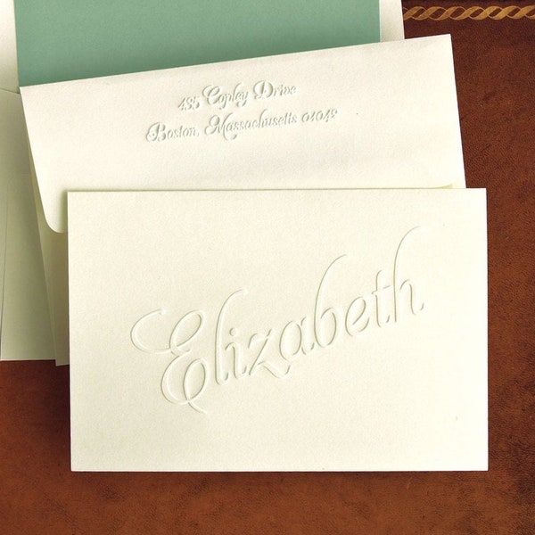 White Embossed Cards Etsy