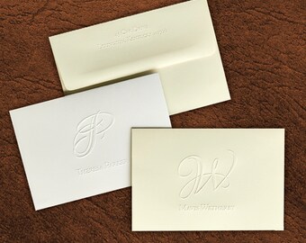 embossed stationery etsy