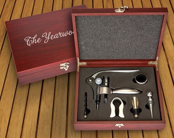 3 Piece Wine Essentials Tool Set Bottle Opener Gift Box Corkscrew Accessories