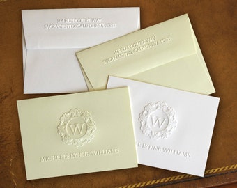 embossed stationery etsy
