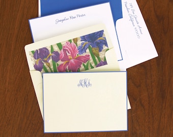 Periwinkle Hand Bordered Cards / Set of 25 Correspondence Cards / 9150