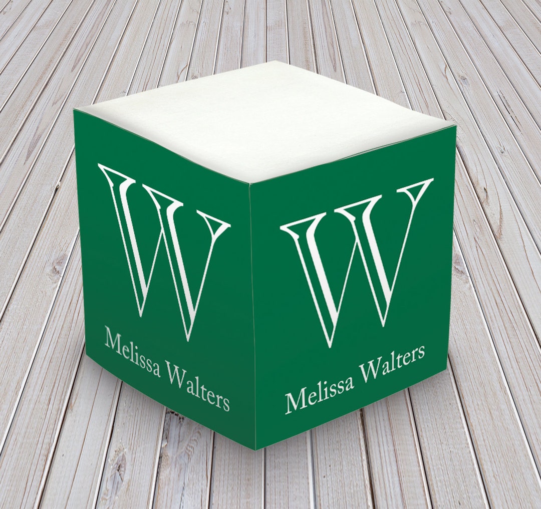 Chiseled Initial Memo Cube / Personalized Self Stick Cube / 2807_47 Etsy