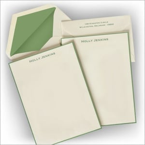 Sage Bordered Stationery Sheets / Set of 25 Personalized Letter Sheets / Savannah Sheets / 3146