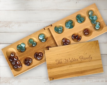 Personalized Mancala Set | Engraved Strategy Game | Old Fashioned Game | Family Game | Gift for Family | Wood Game | MANCALA GAME SET | 3556
