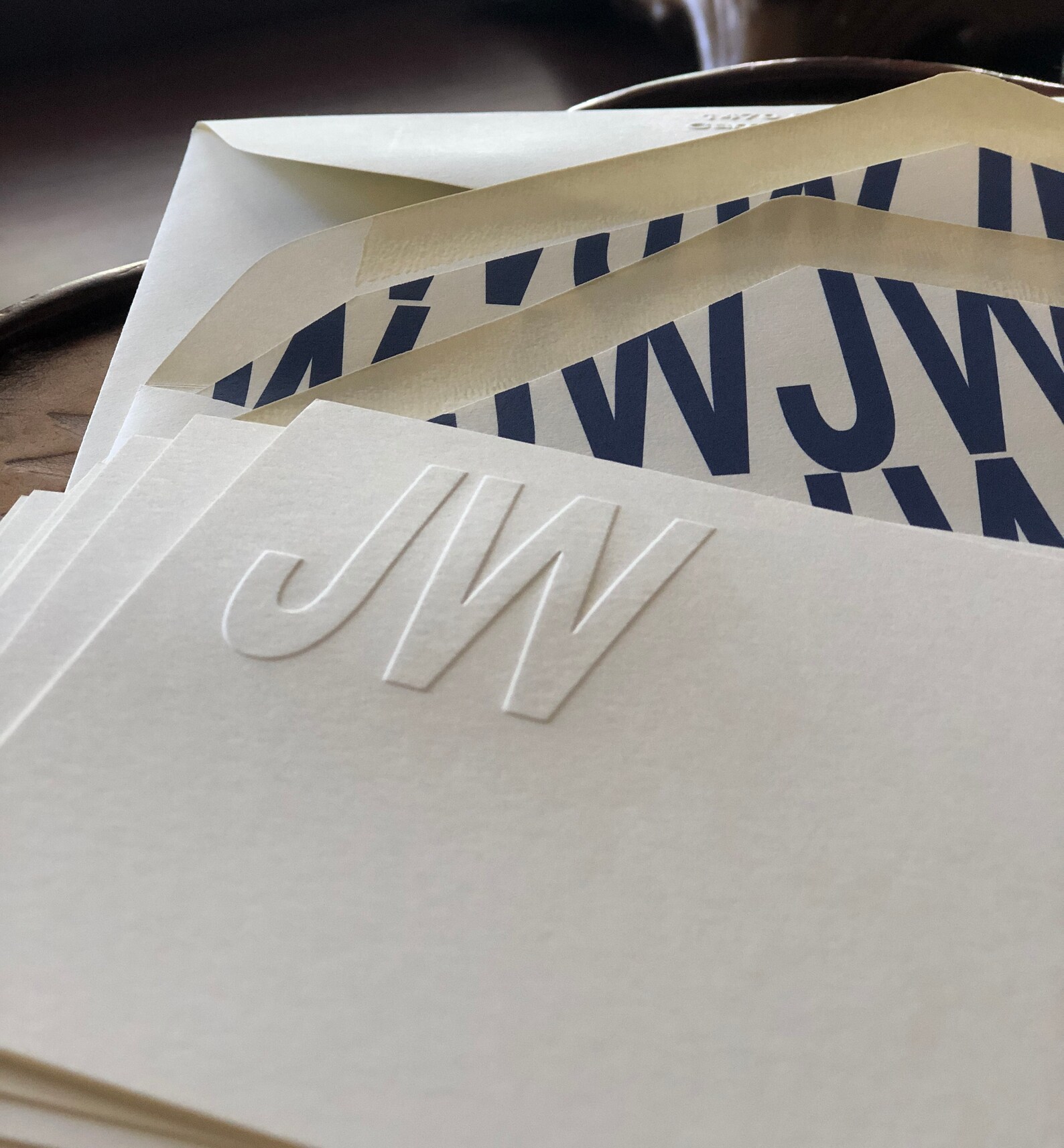 Embossed Initial Note Cards Embossed Stationery Stationary Etsy