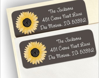 Blooming Sunflower Return Address Labels / 90 Mailing Labels / 3591_1