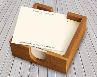 Square Notes with Bamboo Holder | Memos with holder | Personalized Memos | 200 Sheets | BAMBOO HOLDER with SHEETS | 3336MH