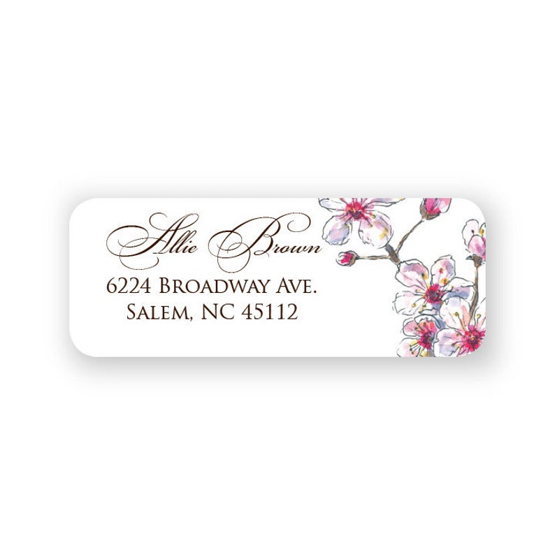 Cherry Blossom Return Address Labels 90 Labels with Printed Storage Tin 9473