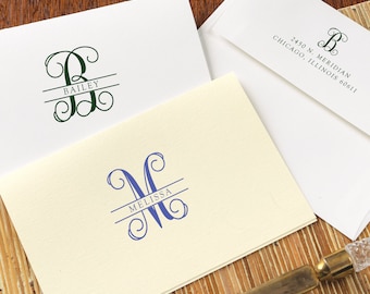 Initial Note Cards | Monogram Notecards | Personalized Initial Stationery | Monogram Stationary | Set of 25 | ELITE INITIAL NOTECARDS | 4362