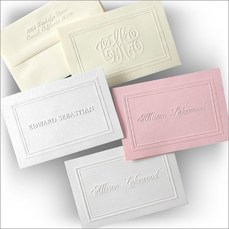 Ultimate Embossed Stationery Set / Set of 25 Cards and Etsy