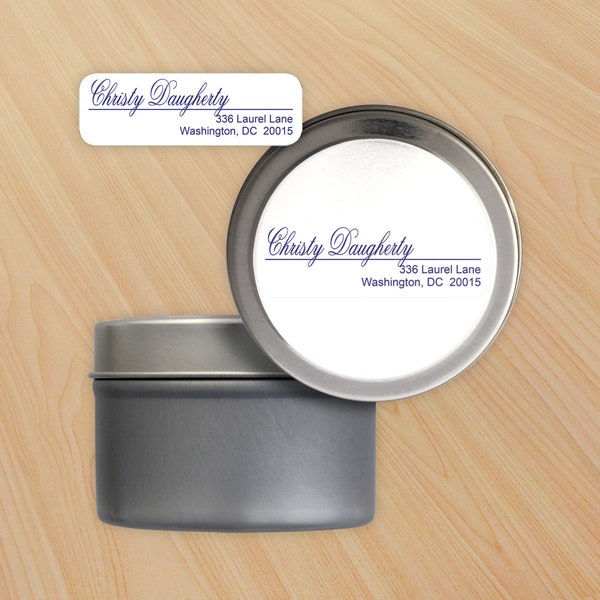 Script Labels | Return Address Labels | 250 Personalized Labels and Tin | ABOVE THE LINE Script Address Labels | 1535_S