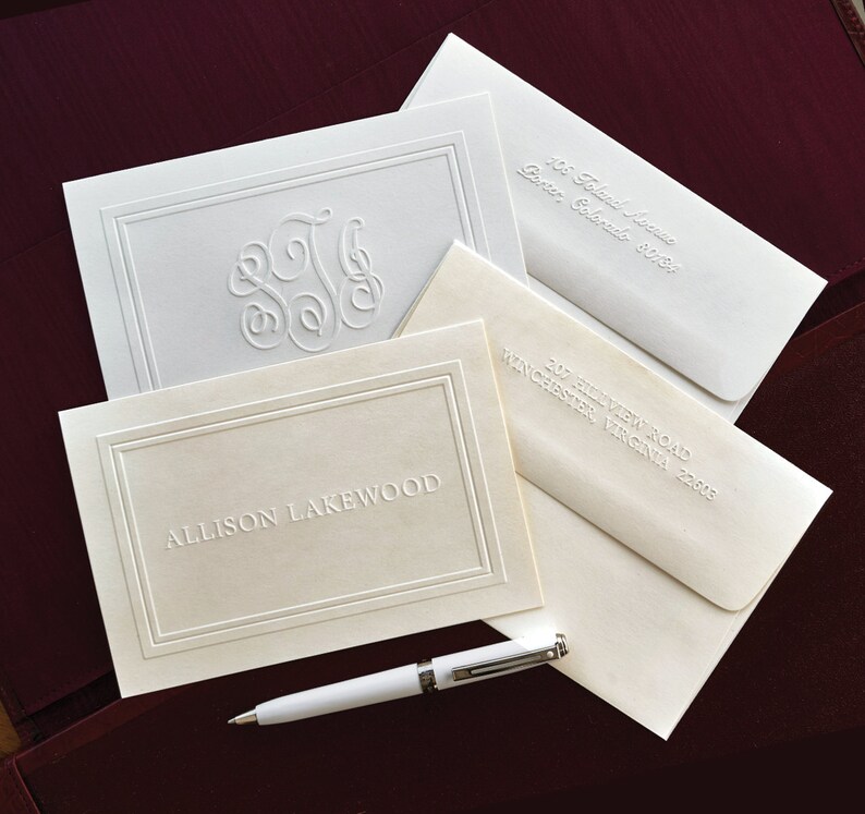 Ultimate Embossed Stationery Set / Set of 25 Cards and Etsy