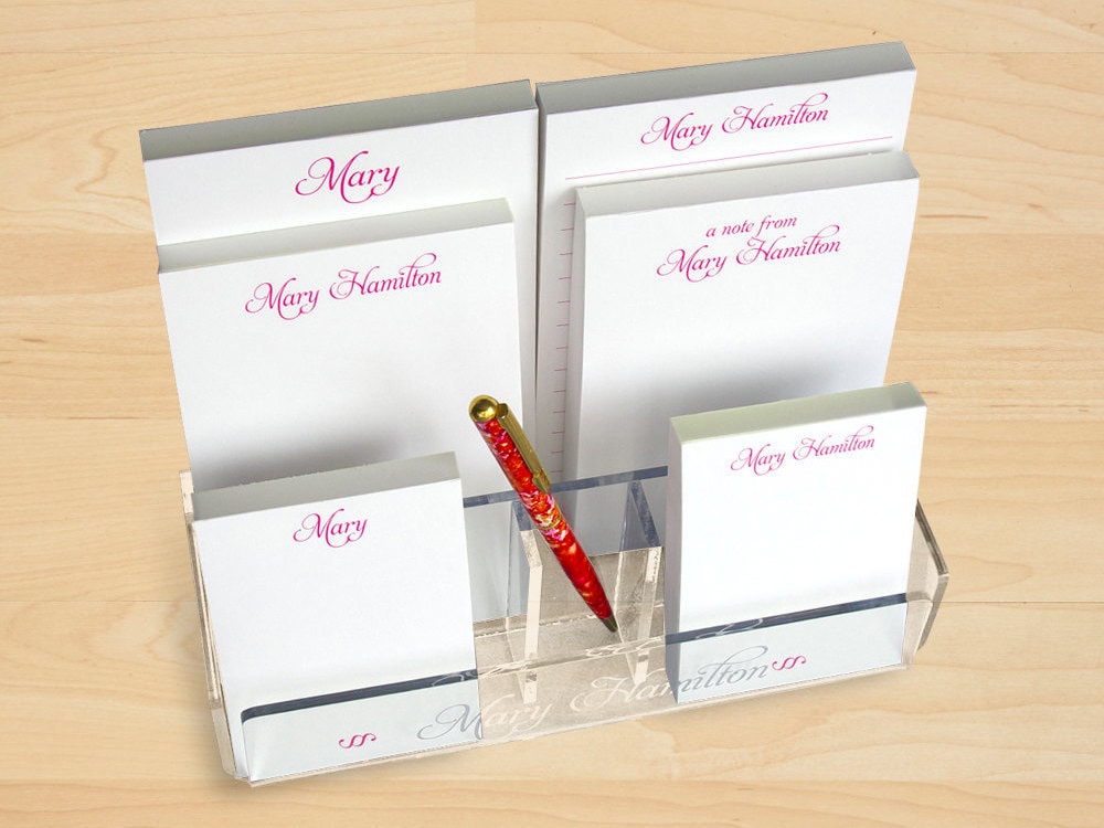 Custom Note Pads With Personalized Acrylic Holder / 6 Desk Etsy