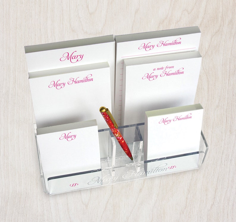 Custom Note Pads With Personalized Acrylic Holder 6 Desk Etsy