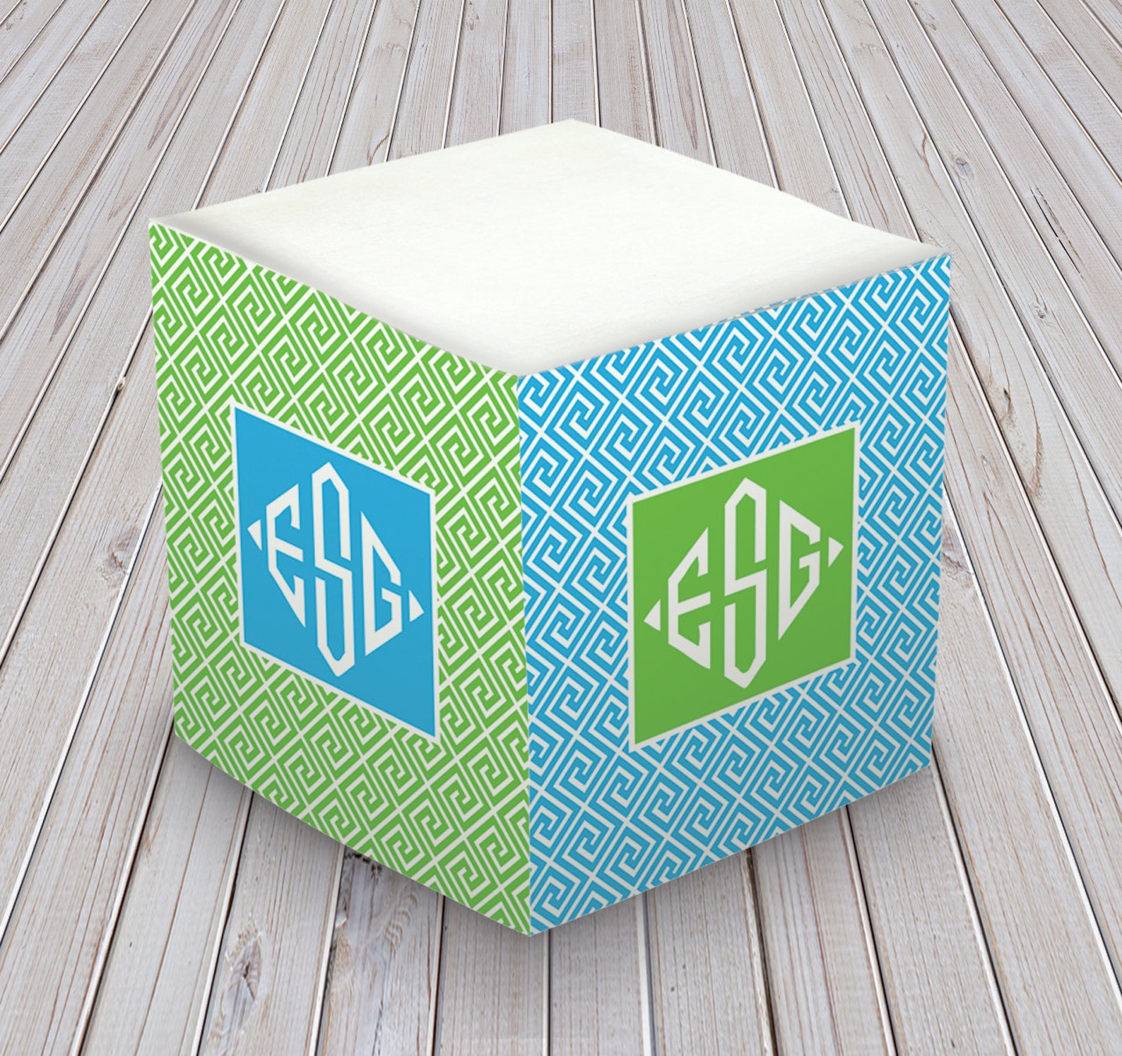 Monogram Self Stick Memo Cube / Monogram Sticky Notes / SS Etsy