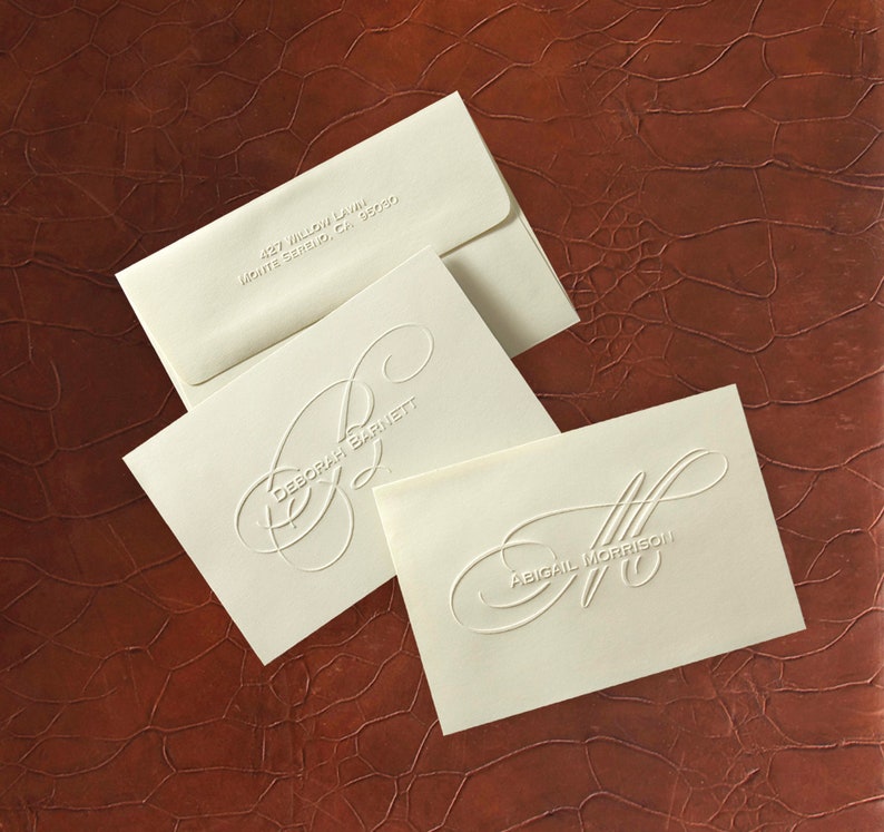 Exclusive Embossed Cards With Envelopes / Embossed Stationery Etsy
